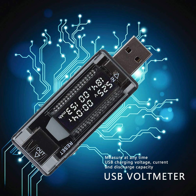 اختبار طاقة USB مع مقياس الفولتية وزر إعادة الضبط ووظيفة الذاكرة لقياس الشاحن السريع والجهد والتيار والسعة - Image 3