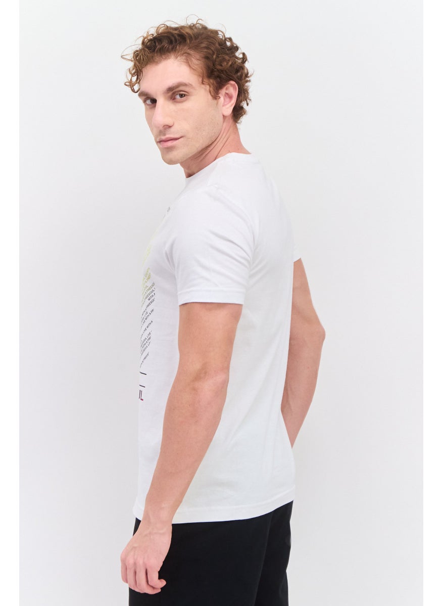 Free Soul Men Crew Neck Short Sleeve Graphic Printed T-Shirt, White  - Image 4