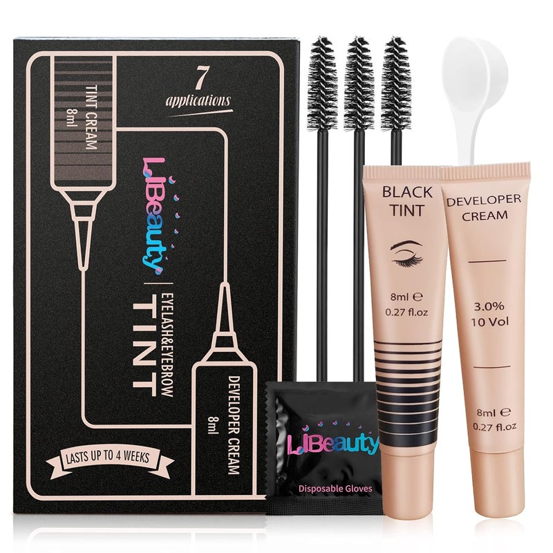 Libeauty Eyelash Black Color Kit Instant Eyebrow Black Hair Colour Kit Voluminous Coloring for Lash and Brow Perfect Partner for Lash PermLiftLamination Treatment