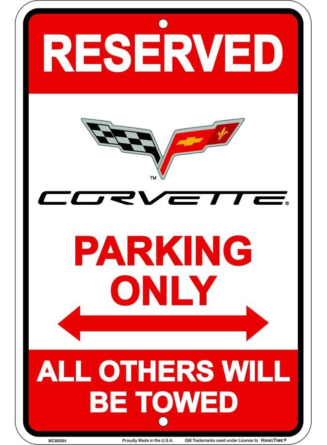 HangTime Corvette Parking Only 8 x 12 Metal Sign