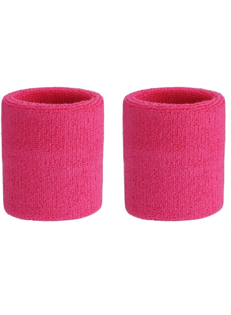 Joker Sweatproof Terry Cloth Moisture Wicking Hand and Wrist Wrap Set for Workout Basketball Pink - Image 2