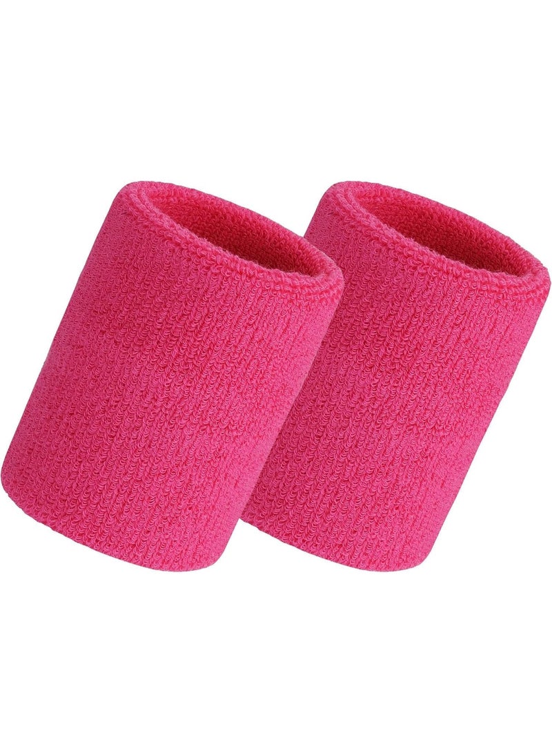 Joker Sweatproof Terry Cloth Moisture Wicking Hand and Wrist Wrap Set for Workout Basketball Pink - Image 5