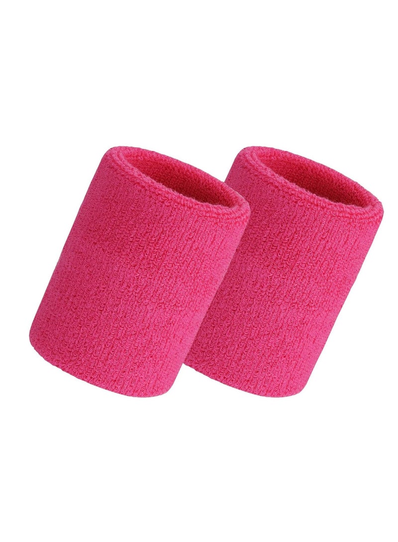 Joker Sweatproof Terry Cloth Moisture Wicking Hand and Wrist Wrap Set for Workout Basketball Pink - Image 1