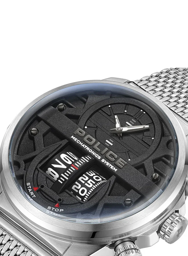 POLICE Rotorcrom 44mm Men's Analog Watch with Stainless Steel Mesh Bracelet