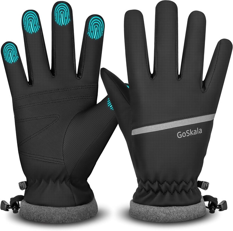 GoSkala Winter Cycling Gloves for Men and Women - Waterproof Touchscreen Thermal Ski Gloves