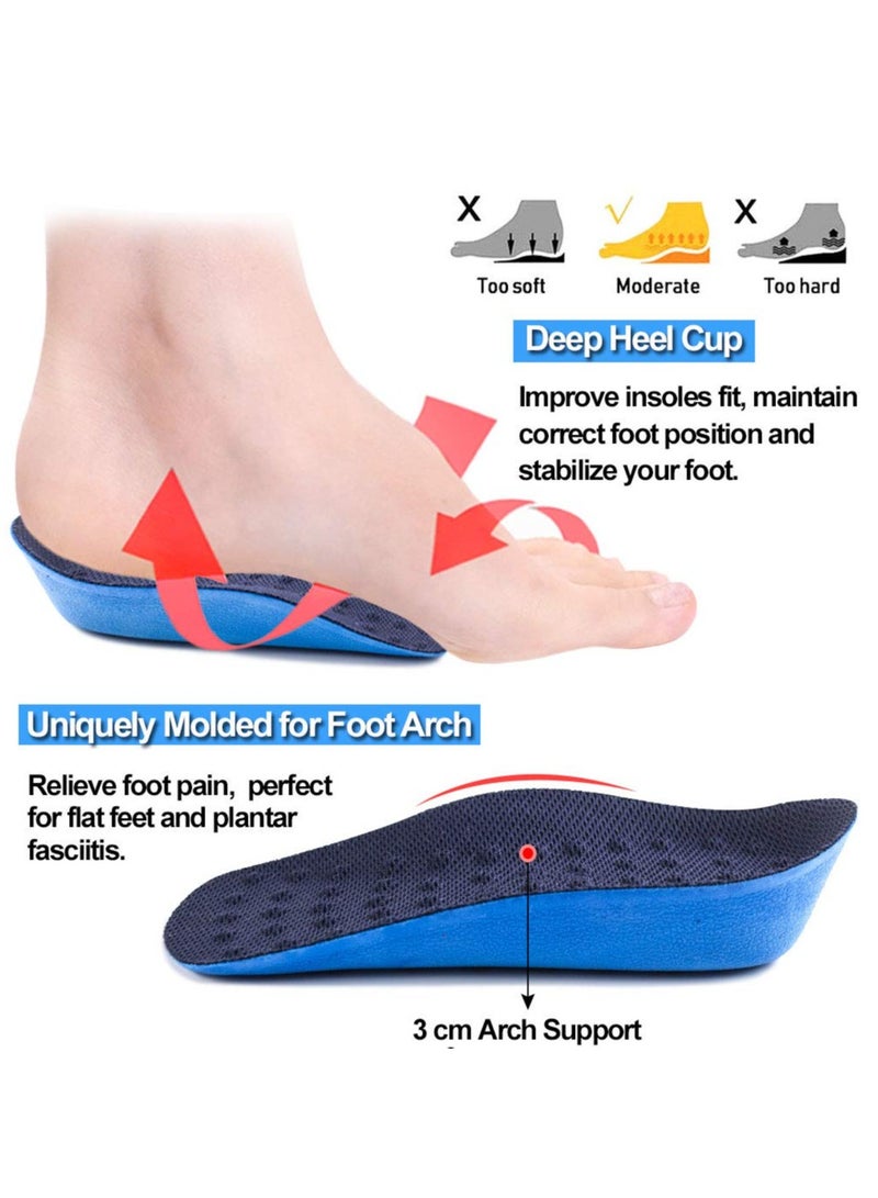 KASTWAVE Height increasing Insole, Heightening Insole for Men, Arch Support Half-insert Shock-absorbing Heel Lift Pad for Men, Comfortable and Breathable Height-increasing Insole (L) - Image 2