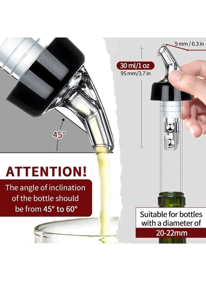 Bukela Measured Wine Pourer, Quick Shot Spirit Measure Pourer Drinks Wine Cocktail Dispenser Home Bar Tools - 1oz/30ml (4 pack) - Image 4