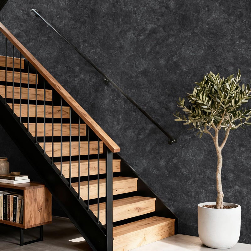 practicalws 15.7'' x 393.7'' Concrete Wallpaper Peel and Stick - Grey Cement Wall Paper for Bedroom - Gray Self-Adhesive Waterproof Contact Paper for Countertop - Textured Vinyl Wrap Stickers for Living Room - Image 4