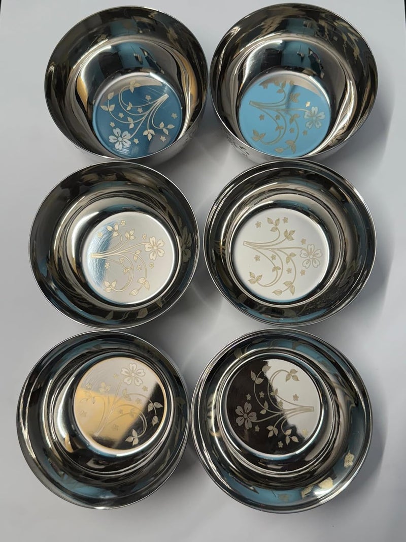Stainless Steel Heavy sERVING bOWLS Set Of 6sTEEL sERVINFG kATORI with Mirror Finish Pack of 6 - Image 4
