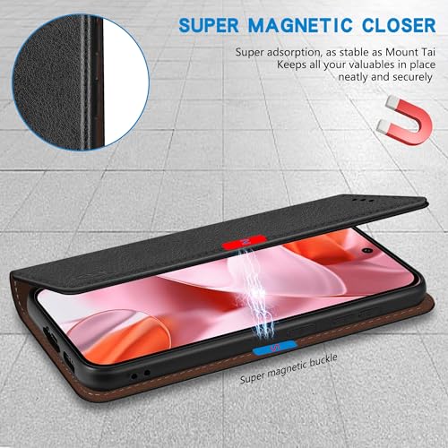 ZZXX for Google Pixel 10/10 Pro Wallet Case with [RFID Blocking] Card Slot Stand Strong Magnetic Leather Flip Fold Protective Phone Case for Google Pixel 10/10 Pro Case Wallet(Black-6.3 inch) - Image 3