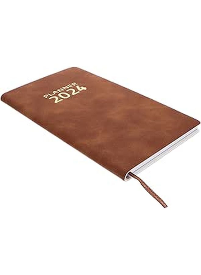 A5 PU Leather Notebook Planner with Dividers for Daily Scheduling Organization Travel - Image 1