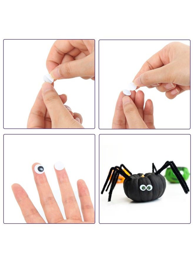 Decora 1000 Pieces 8mm Round Wiggly Googly Eyes with Self-Adhesive for Scrapbooking and Crafts - Image 2