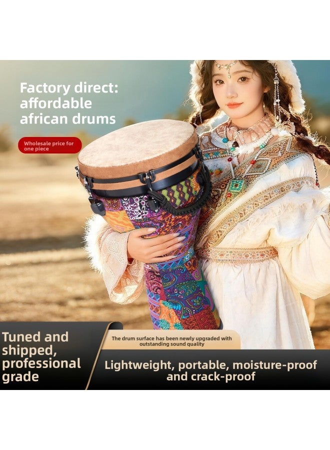 Somali Goat African Drum For Adults and Children Beginners Hand Drum Professional Performance Teaching Drum Large 10inch screw tuning wheat field (imitation animal skin) - Image 2