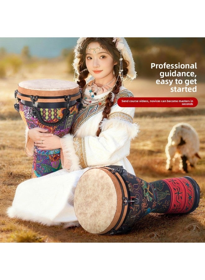 Somali Goat African Drum For Adults and Children Beginners Hand Drum Professional Performance Teaching Drum Large 10inch screw tuning wheat field (imitation animal skin) - Image 3