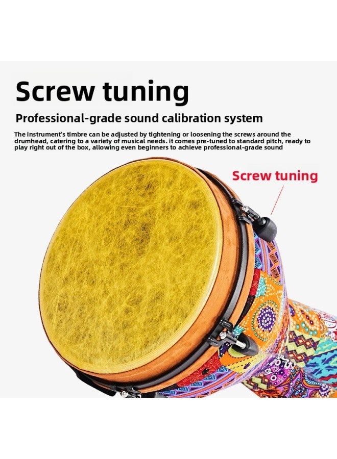 Somali Goat African Drum For Adults and Children Beginners Hand Drum Professional Performance Teaching Drum Large 10inch screw tuning wheat field (imitation animal skin) - Image 4