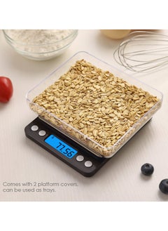 Cuken Digital Kitchen Scale, 500g, 0.01g Mini Pocket Jewelry Scale, Cooking Food Scale with Backlit LCD Display, 2 Trays, 6 Units, Auto Off, Tare, Stainless Steel, Battery Included, Black  - Image 5