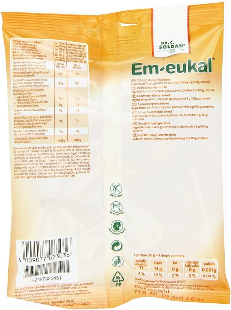 Dr C Soldan Em Eukal Throat Lozenges  Honey and Eucalyptus 50 g Each - Image 5
