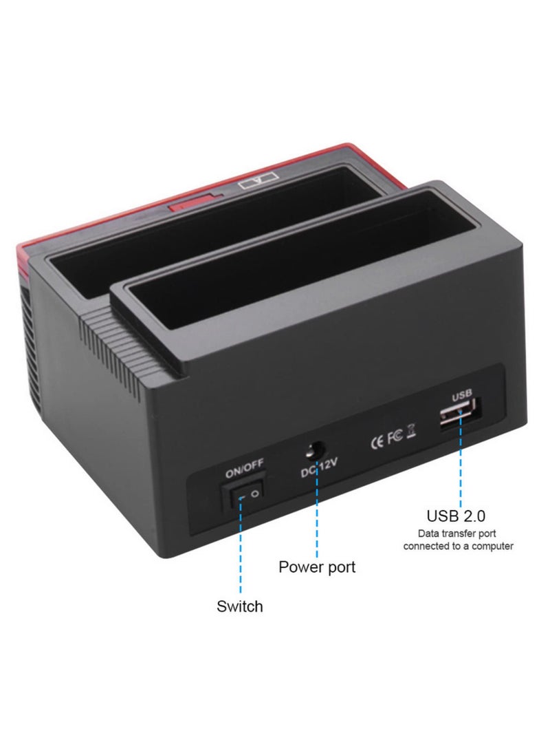 All-in-1 Dual-Bay SATA/IDE HDD Docking Station for 2.5/3.5 Inch Hard Drives with Multi-Card Reader (MS/M2/XD/CF/SD/TF)  2 USB 2.0 Ports USB 2.0 External Hard Drive Enclosure  - Image 4