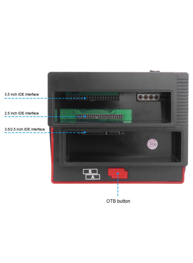 All-in-1 Dual-Bay SATA/IDE HDD Docking Station for 2.5/3.5 Inch Hard Drives with Multi-Card Reader (MS/M2/XD/CF/SD/TF)  2 USB 2.0 Ports USB 2.0 External Hard Drive Enclosure  - Image 3
