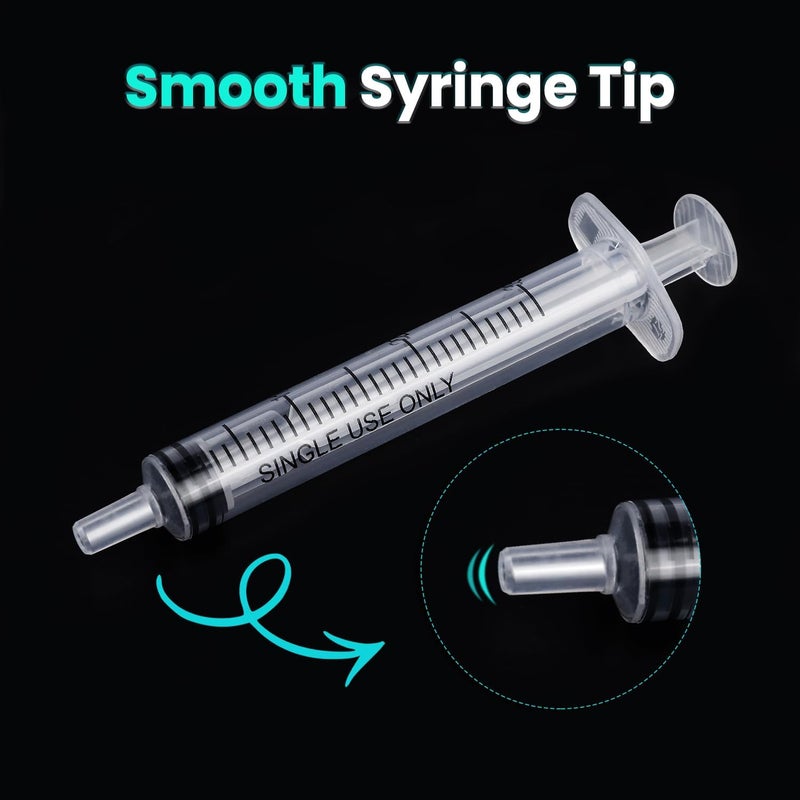 TENKAIWICK 120 PCS 3ml Syringe with Cap for Liquid,Oral Syringe without Needle for Medicine Dropper, Colostrum Collect, Feeding Pets, Liquid Measuring, Individually Sealed, Luer Slip Care processed raw material - Image 5