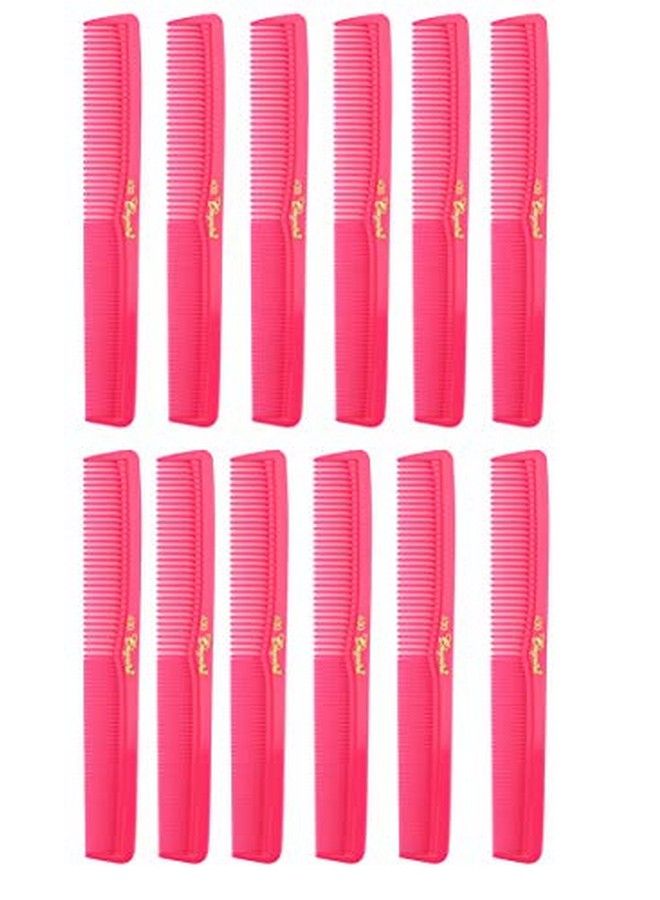 Krest 7 Inch All Purpose Hair Comb. Hair Cutting Combs. Barber’S & Hairstylist Combs. Neon Pink 1 Dz - Image 1