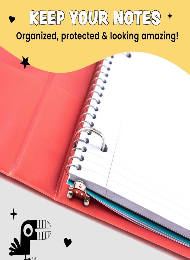 Yoobi 1 Inch Binder Set - 3-Ring Binders with 2 Pockets - Perfect for School or Office - Holds up to 220 Sheets - 4 Pack - Pink Ombre - Image 3