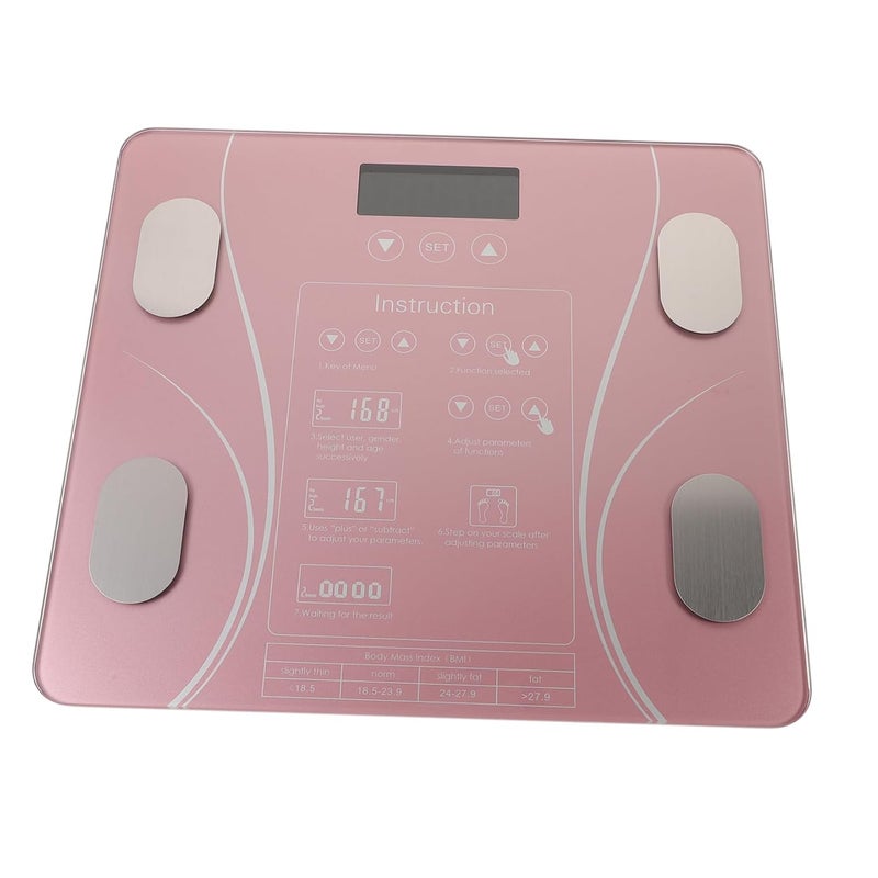 Smart Digital Bathroom Scale No Battery Needed Durable Accurate Weight Scale Pink - Image 1