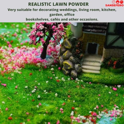 SANSEFERO Premier Plants Artificial Moss Powder Fake Green Grass Powder for Aquarium Landscape and Decoration (100 Gram) - Image 2