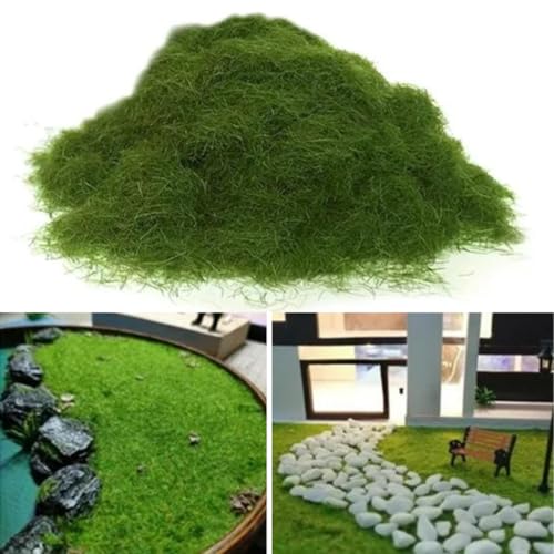 SANSEFERO Premier Plants Artificial Moss Powder Fake Green Grass Powder for Aquarium Landscape and Decoration (100 Gram) - Image 1