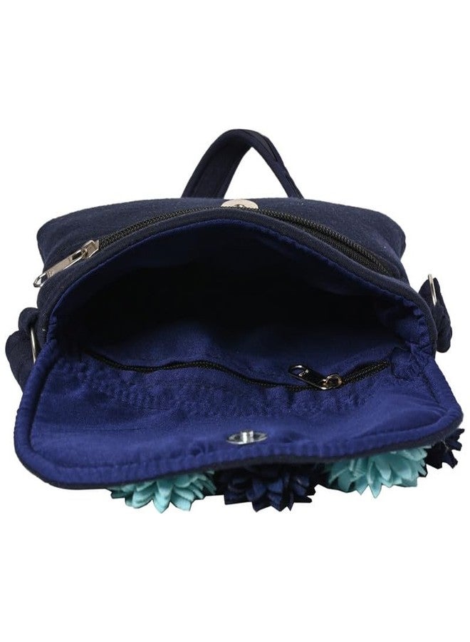 Coco Candy Women's Casual Lightweight Stylish Handbag | Floral Navy Blue Sling Bag for Women - Perfect for Daily Use - Image 4