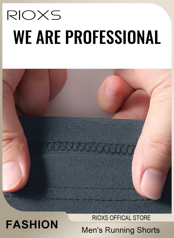 Men's Running Shorts, Athleisure Unlined Shorts, Athletic Lightweight Shorts, Breathable Quick-Drying Fitness Short Pants with Zippered Pockets, Moisture-Wicking Sports Shorts For Men, Comfzy Shorts For Exercises/ Daily Wear- Grey Shorts For Men image 4