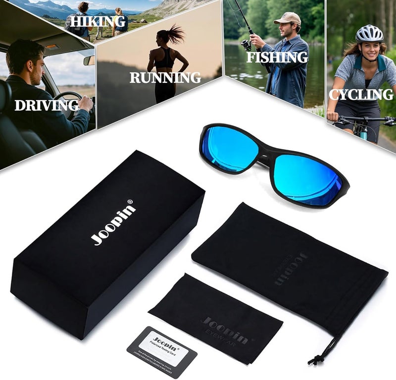 Joopin Sunglasses Sport Men Women UV Protection Lightweight TR90 Frame Rectangular Polarized Sunglass Running Cycling Driving Fishing - Image 4