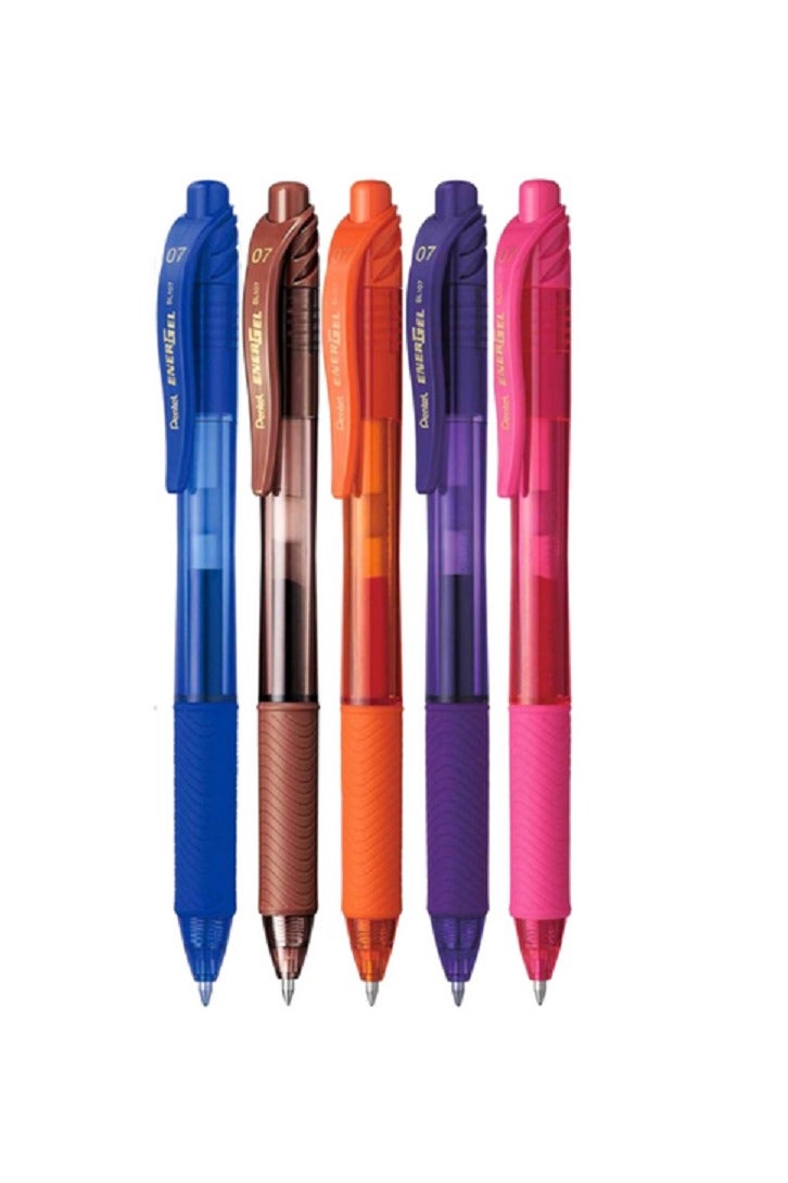 Pentel 5-Piece Energel Liquid Gel Ink Pen Set Multicolor 0.7mm - Image 2