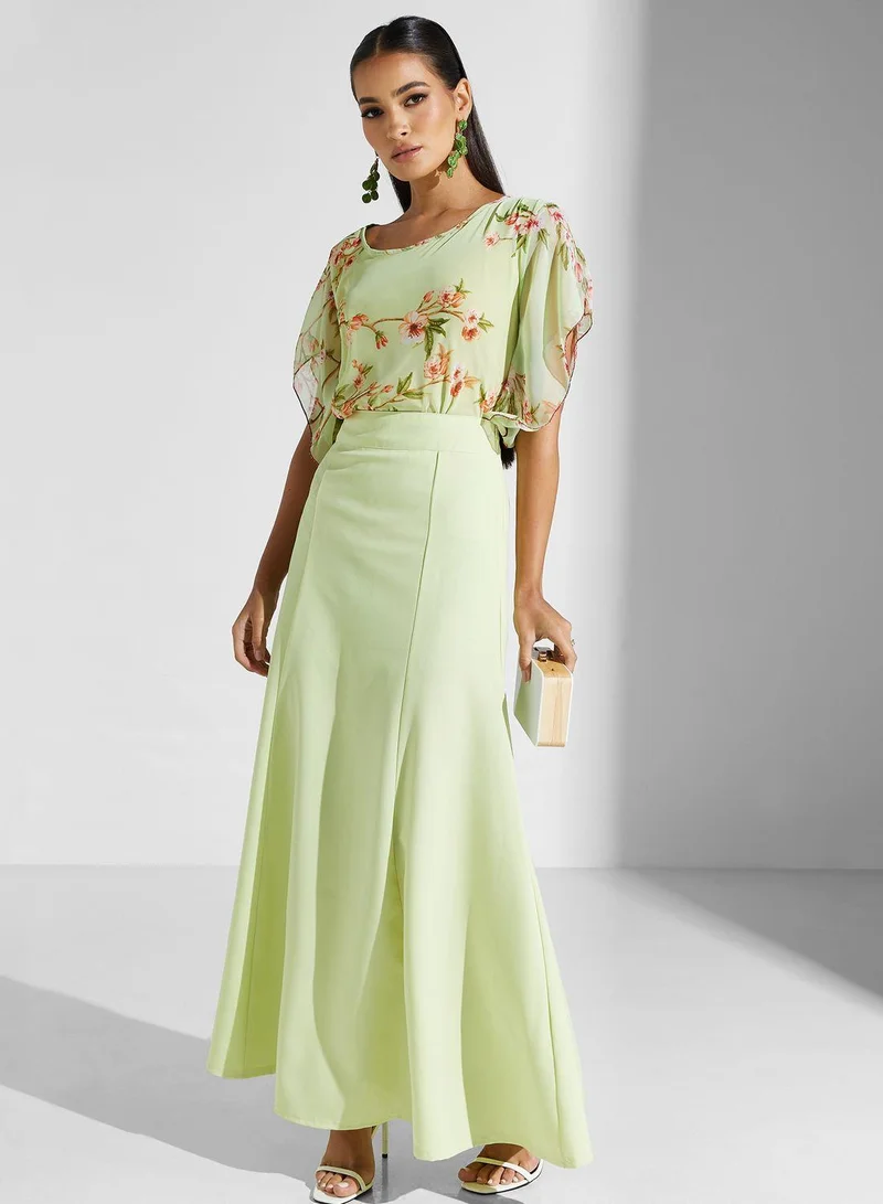 Golden Apple High Waist Tiered Skirt