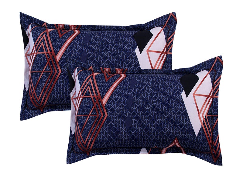 VAS COLLECTIONS 180 TC Cotton King Size Pillow Covers/Cases with Zig-Zag Stitching,Set of 2 pcs (20X30 inches) (Red & Black) - Image 1