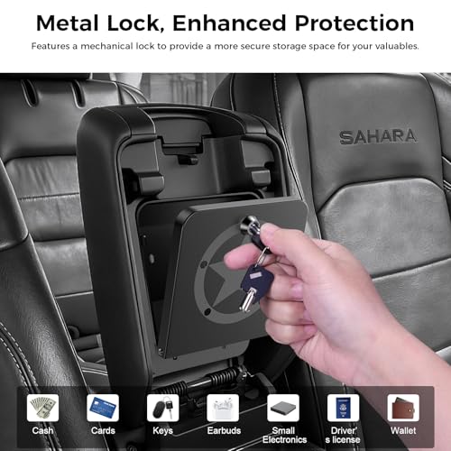 DIAMOOKY Metal Center Console Hidden Organizer for Jeep Wrangler JL JLU 2018-2026 & Gladiator JT 2020 2021 2022 2023 2024 2025 2026 Accessories Armrest Hidden Center Console Storage Box W/Keys, Star - Image 4
