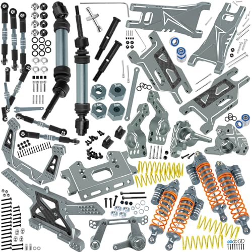 BRCatWPark RC Upgrades Part for 110 Rustler Stampede VXL 2WDAArmShockDrive ShaftCaster BlockSteering BlocksStub Axle CarriersSteering BellcranksLinksShock TowerFront BulkheadTitanium - Image 1