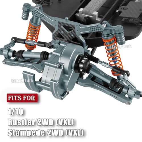 BRCatWPark RC Upgrades Part for 110 Rustler Stampede VXL 2WDAArmShockDrive ShaftCaster BlockSteering BlocksStub Axle CarriersSteering BellcranksLinksShock TowerFront BulkheadTitanium - Image 5