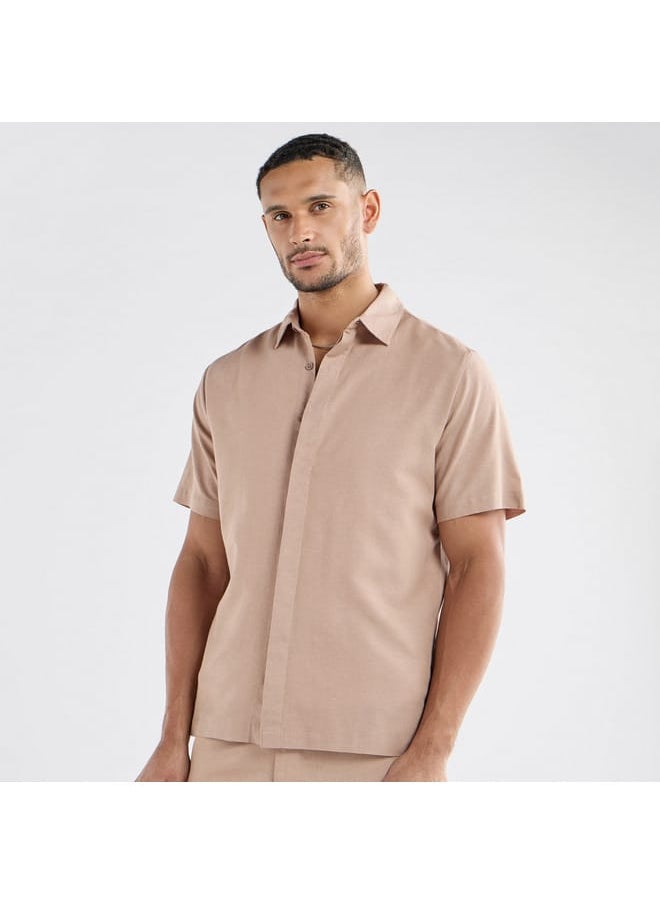 FAV Regular Fit Solid Shirt with Short Sleeves  - Image 1