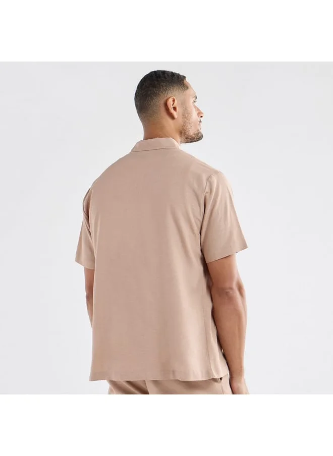 FAV Regular Fit Solid Shirt with Short Sleeves