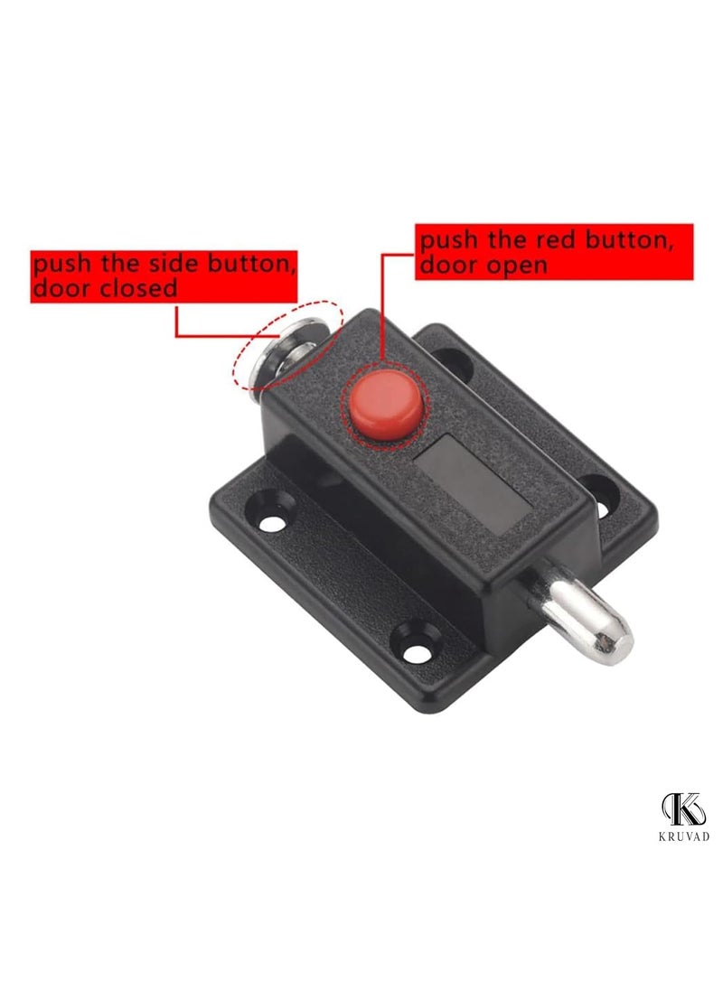 Kruvad Kruvad Kitchen Cabinet Door Push to Open Plastic Metal Latch Bolt Lock Automatic Barrel Spring Loaded Press Button Bolt Security Latch Without Handle for Door Lock Bolt Furniture Type 6 Pcs  - Image 4