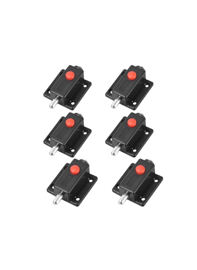 Kruvad Kruvad Kitchen Cabinet Door Push to Open Plastic Metal Latch Bolt Lock Automatic Barrel Spring Loaded Press Button Bolt Security Latch Without Handle for Door Lock Bolt Furniture Type 6 Pcs  - Image 1