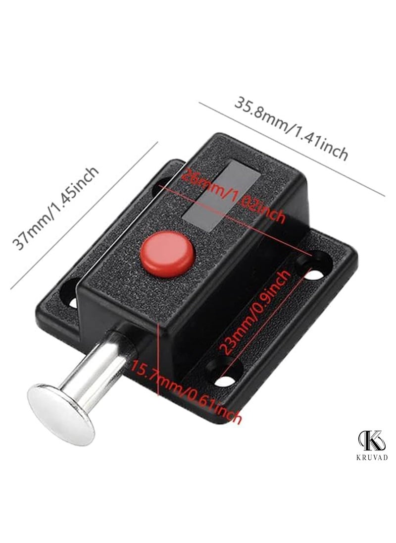 Kruvad Kruvad Kitchen Cabinet Door Push to Open Plastic Metal Latch Bolt Lock Automatic Barrel Spring Loaded Press Button Bolt Security Latch Without Handle for Door Lock Bolt Furniture Type 6 Pcs  - Image 2