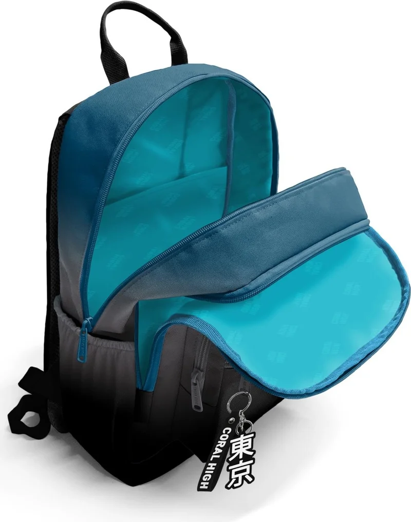 كورال هاي Dark Grey Color Transitional Four Compartment School Backpack 23642