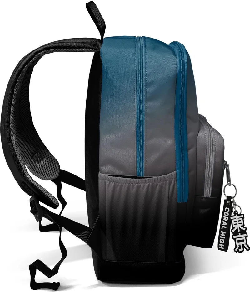 كورال هاي Dark Grey Color Transitional Four Compartment School Backpack 23642