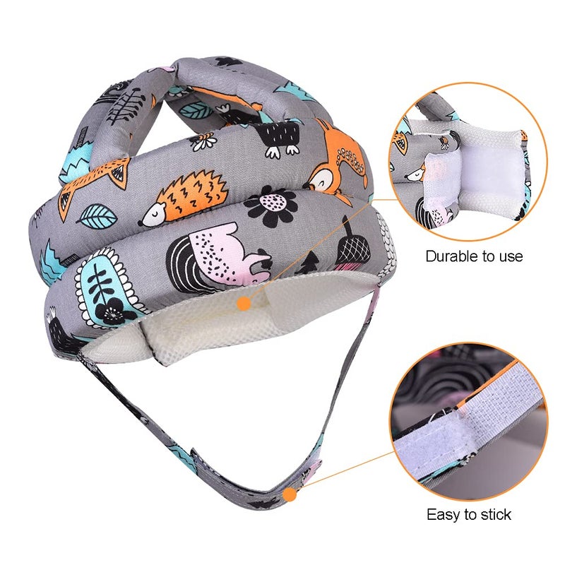 Umtiti Baby Adjustable Helmet, Lightweight and Soft, Great for Baby Learning to Walk and Crawl. Forest,Gray - Image 2