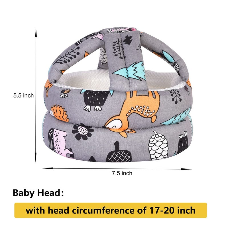 Umtiti Baby Adjustable Helmet, Lightweight and Soft, Great for Baby Learning to Walk and Crawl. Forest,Gray - Image 3
