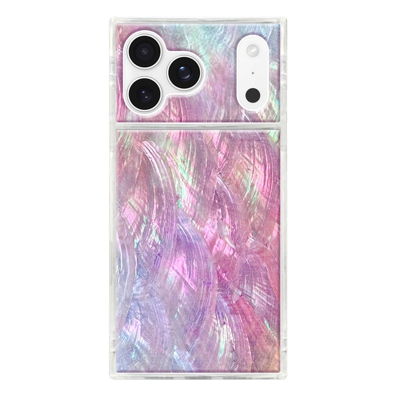 Flaunt Official Square Protective Case - Compatible with iPhone 17 Pro Max - Compatible with MagSafe & Wireless Charging - Drop-Tested & Shockproof - (Pink Mother of Pearl) - Image 1