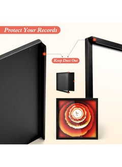 ONE WALL ONE WALL Vinyl Record Frame Play & Display Album Frames for Vinyl Records 12 x 12 Inch, Solid Wood Frame Mount on Wall Display Vinyl LP Covers with Clear Acrylic Front, Black  - Image 4
