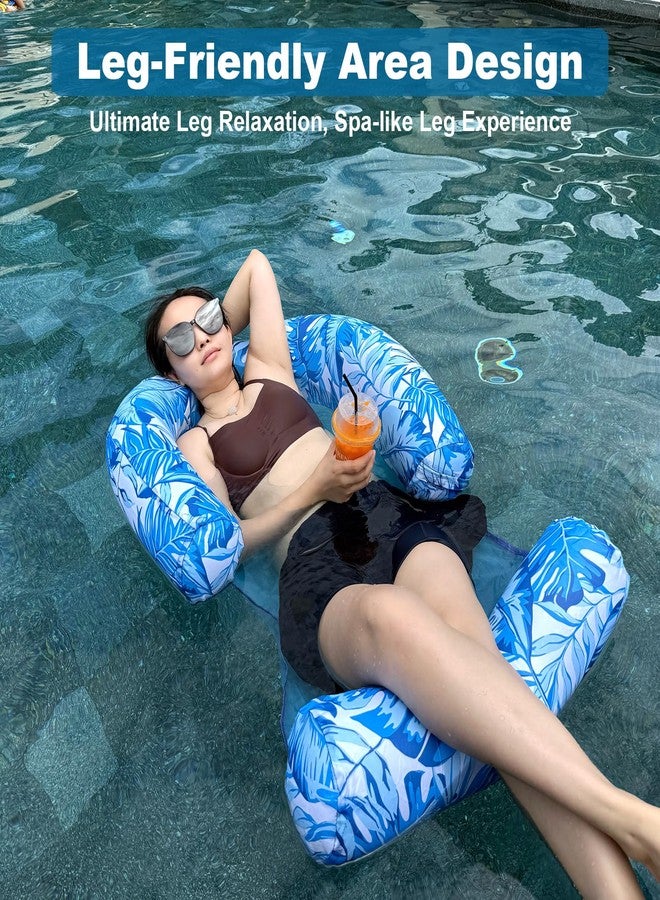 uniforu 2 Pack Pool Floats Adult, Pool Lounger Float Raft Floating Chair with Leg-Rest, Adult Pool Float Chair for Swimming Pool, Beach, Lake - Image 2